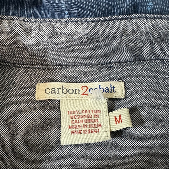 Carbon2Cobalt Long Sleeve Button Up Shirt Mens Medium - Picture 3 of 6